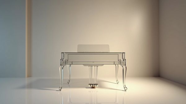 Le piano en plexiglas comme pièce forte d'un intérieur